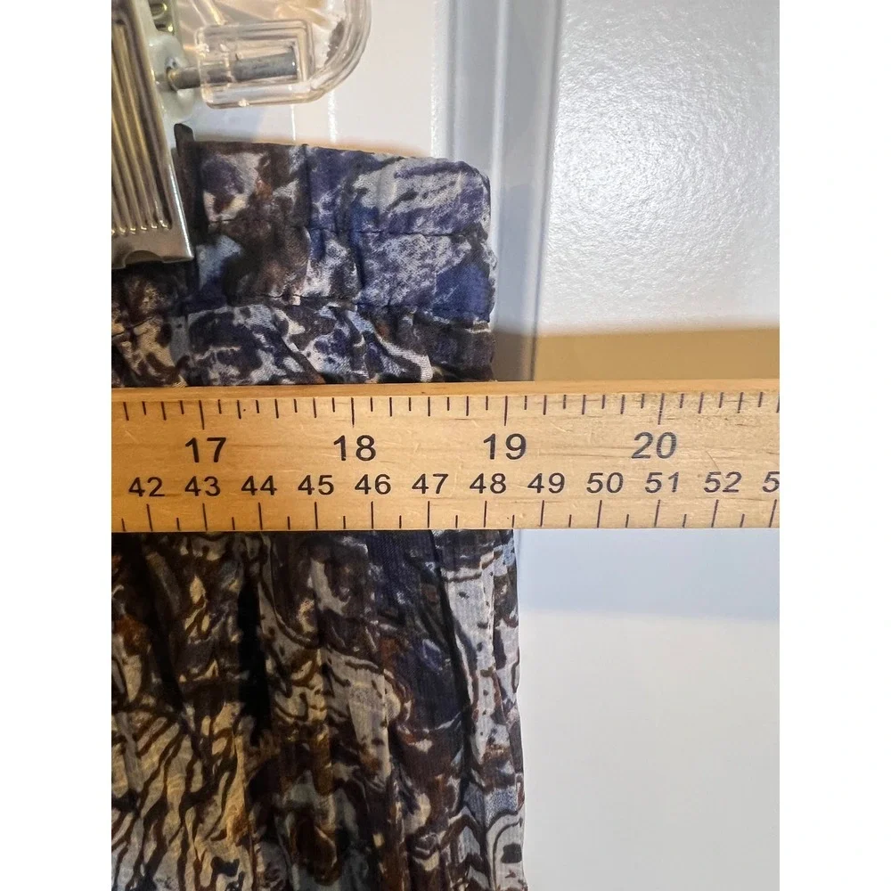 Chico's‎ Women Skirt Paisley Pleated Chiffon Blue Size 3